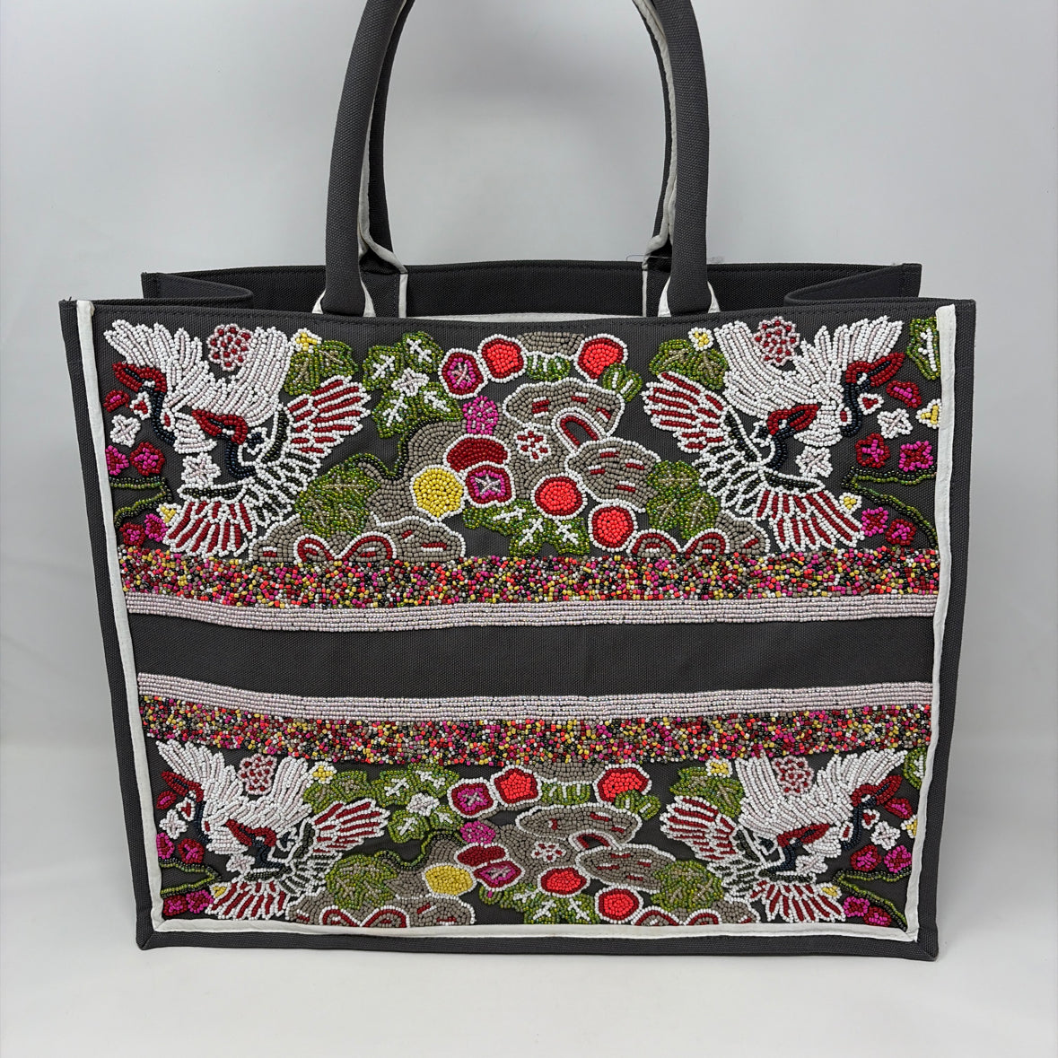 Pre-Owned Tia Na NY Grey Multi Beaded Handbag