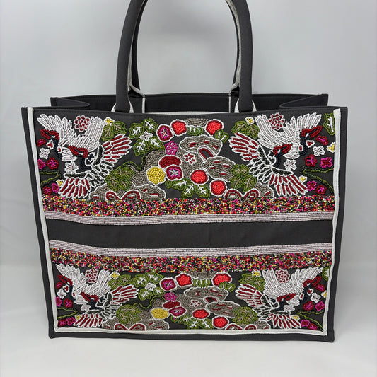 Pre-Owned Tia Na NY Grey Multi Beaded Handbag
