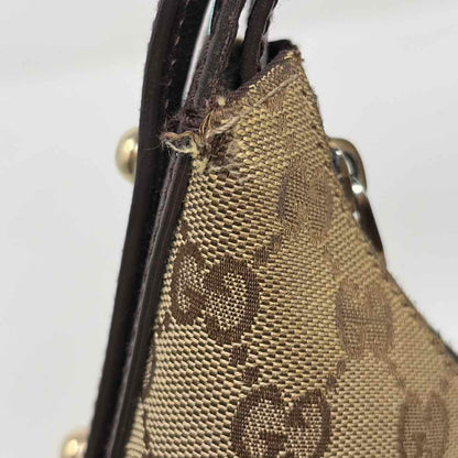 Pre-Owned Gucci Tan Fabric Designer Handbag