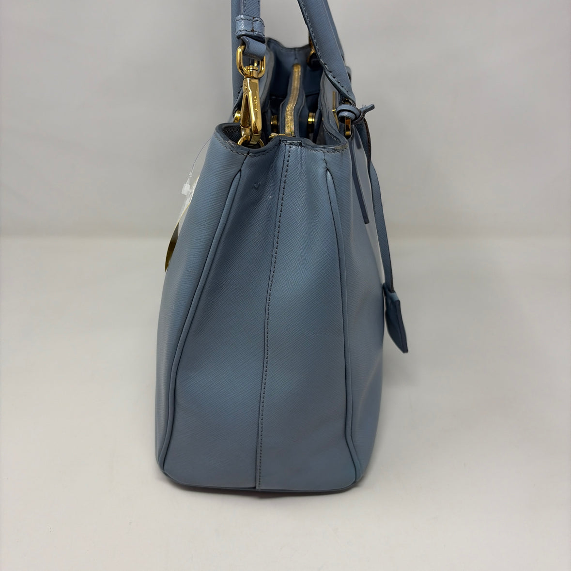 Pre-Owned Prada Light Blue Leather Designer Handbag
