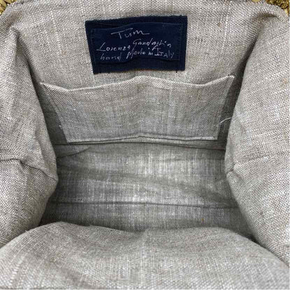 Pre-Owned Made in Italy Gold Fabric Handbag