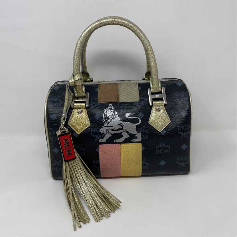 Pre-Owned MCM Black Multi Leather Designer Handbag