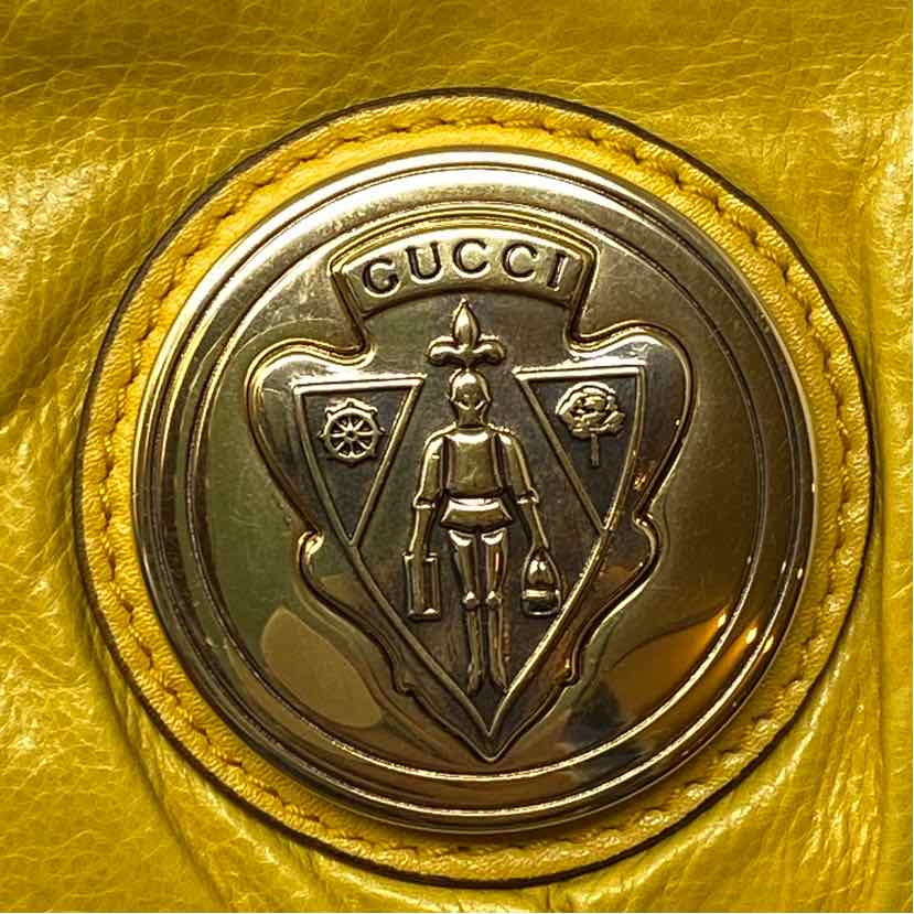 Pre-Owned Gucci Yellow Leather Designer Handbag