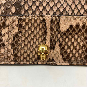 Pre-Owned Alexander McQueen Snake Print Leather Designer Wallet