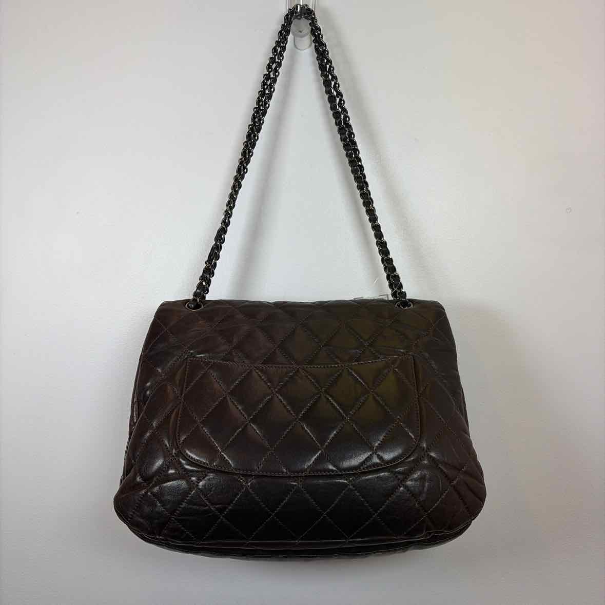 Pre-Owned Chanel Brown Leather Designer Handbag
