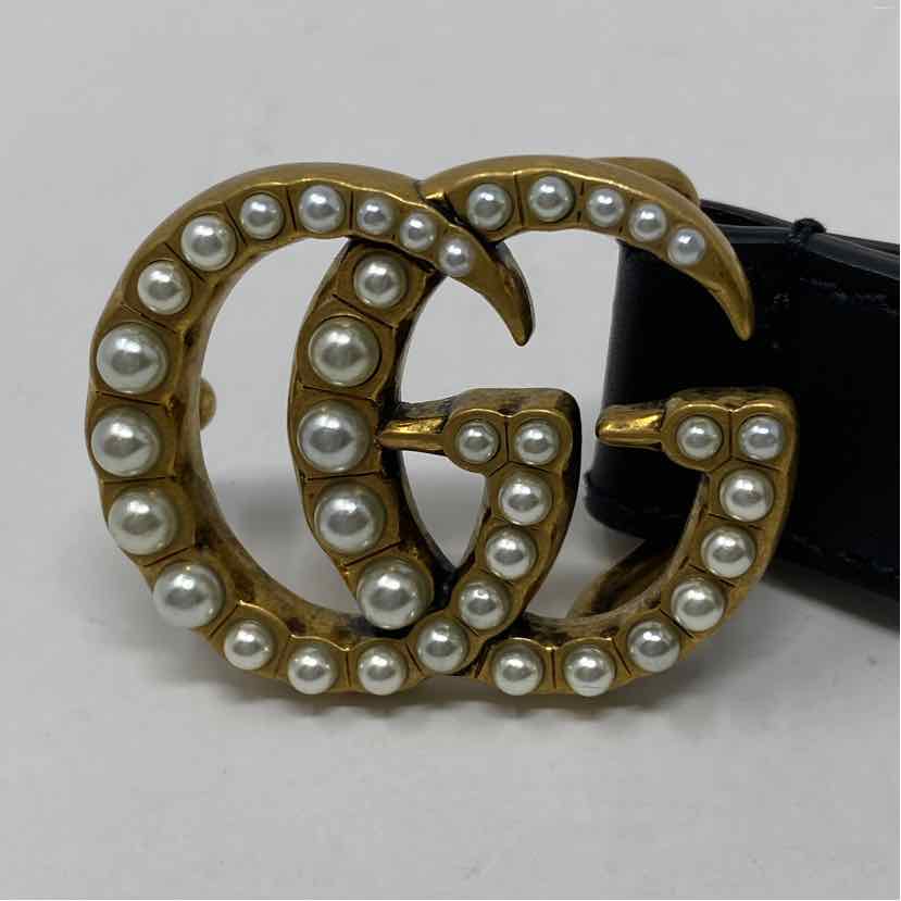 Pre-Owned Gucci Black Leather Designer Belt