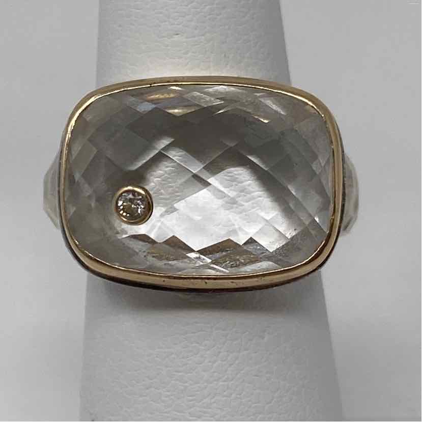 Pre-Owned Jamie Joseph Ring Size 6 Silver/Gold Sterling Ring