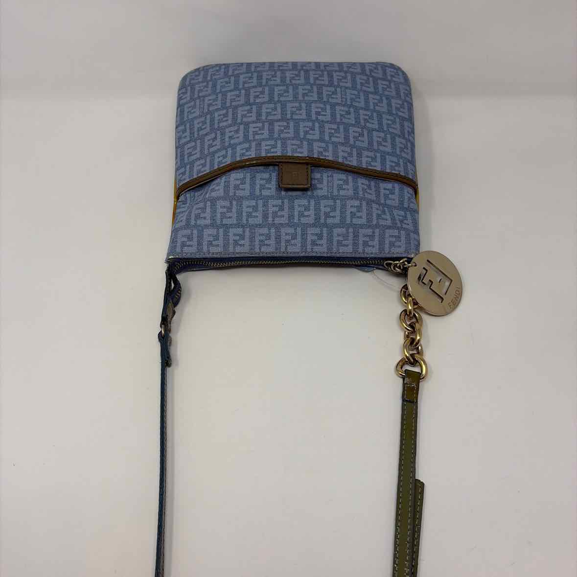 Pre-Owned Fendi Blue Canvas Designer Handbag