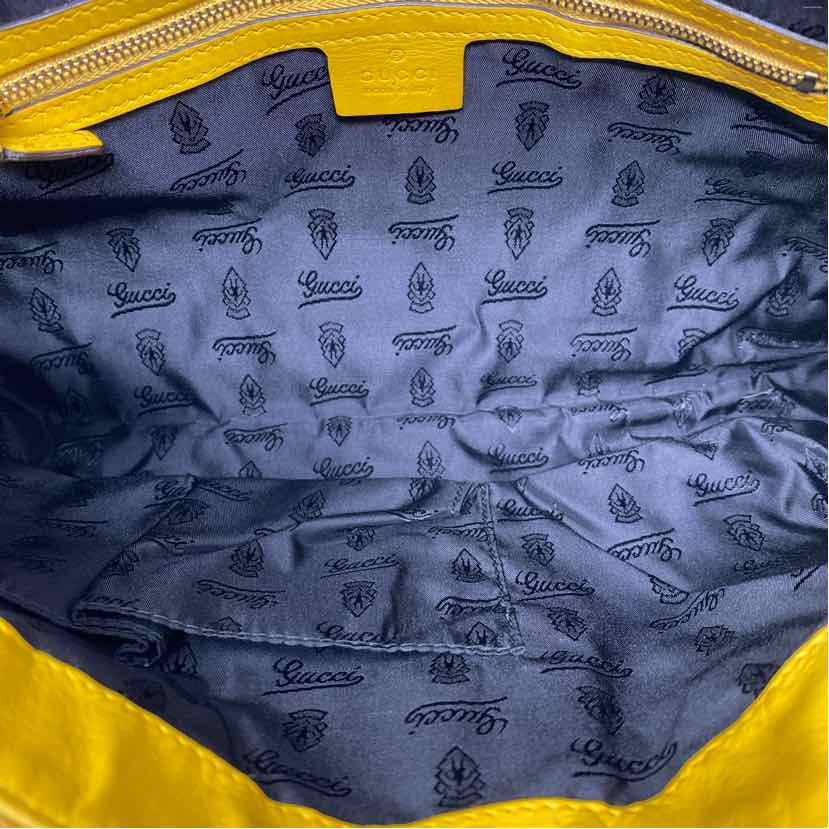 Pre-Owned Gucci Yellow Leather Designer Handbag