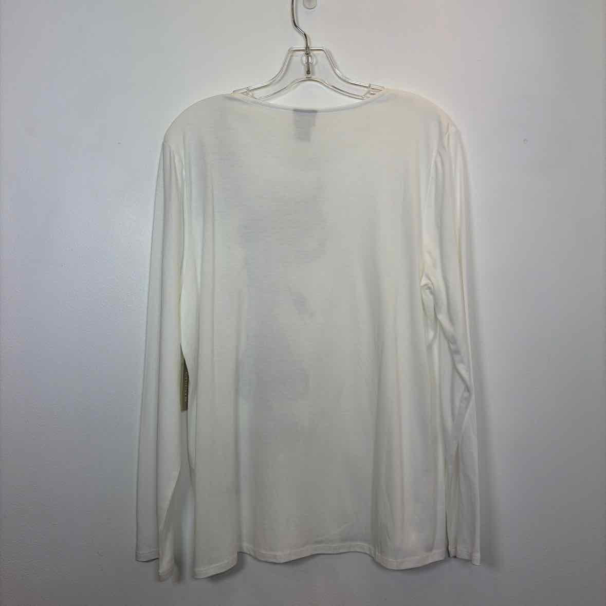 Pre-Owned Size 2/S Chico's White/ Black Top