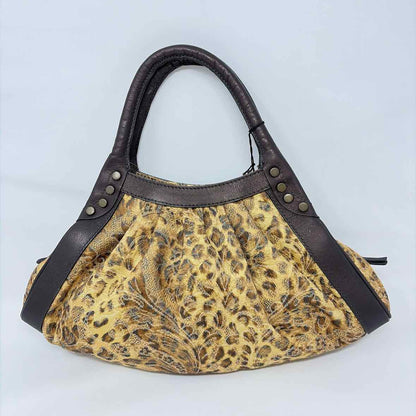 Pre-Owned Donald J Pliner Cheetah Canvas Handbag
