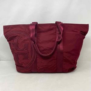 Pre-Owned Tory Burch Maroon Nylon Handbag