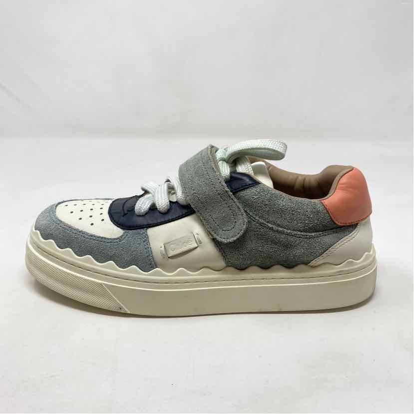 Pre-Owned Chloe White Multi Leather Shoe Size 7.5 Designer Shoes