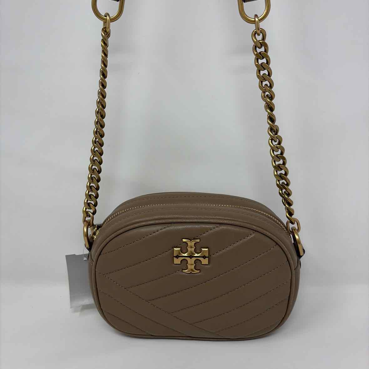 Pre-Owned Tory Burch Taupe Leather Handbag