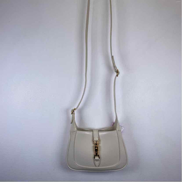 Pre-Owned Gucci Cream Leather Designer Handbag