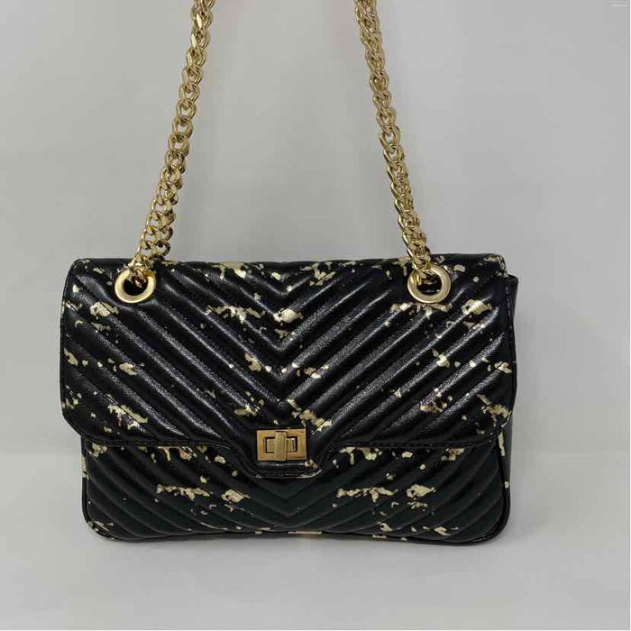 Pre-Owned Steve Madden Black & Gold faux leather Handbag