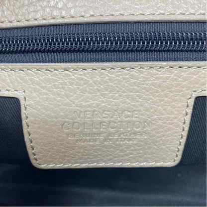 Pre-Owned Versace Collection Taupe Leather Handbag