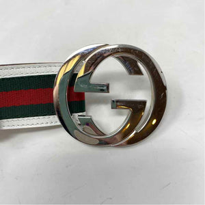 Pre-Owned Gucci White Canvas Designer Belt