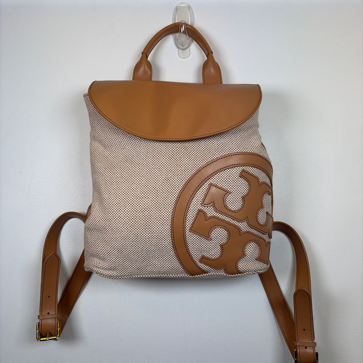 Pre-Owned Tory Burch Tan Canvas Handbag