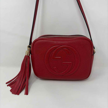 Pre-Owned Gucci Red Leather Designer Handbag