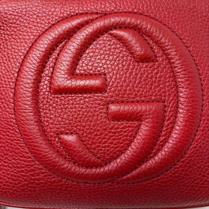 Pre-Owned Gucci Red Leather Designer Handbag