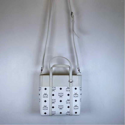 Pre-Owned MCM White Leather Designer Handbag