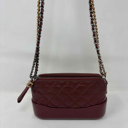 Pre-Owned Chanel Burgundy Leather Designer Handbag