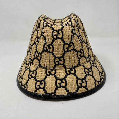 Pre-Owned Gucci Monogram Straw Designer Hats