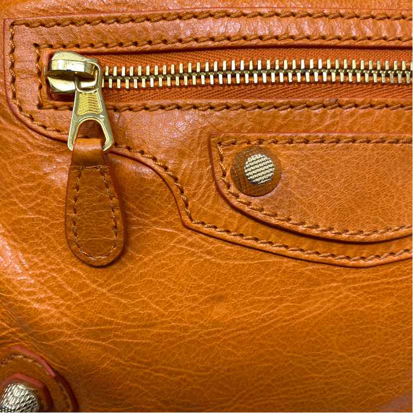 Pre-Owned Balenciaga Orange Leather Designer Handbag