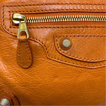 Pre-Owned Balenciaga Orange Leather Designer Handbag