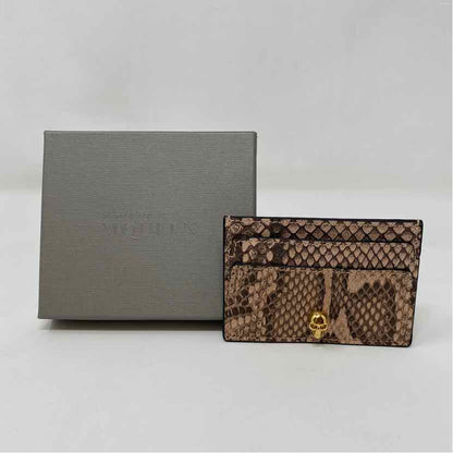 Pre-Owned Alexander McQueen Snake Print Leather Designer Wallet