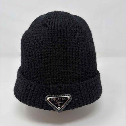 Pre-Owned Prada Black Knit Designer Hats