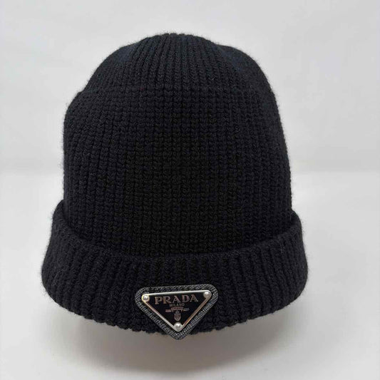 Pre-Owned Prada Black Knit Designer Hats