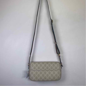 Pre-Owned Gucci Cream Canvas Designer Handbag