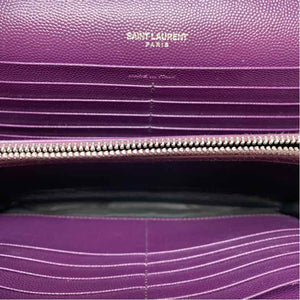 Pre-Owned Saint Laurent Purple Leather Designer Handbag