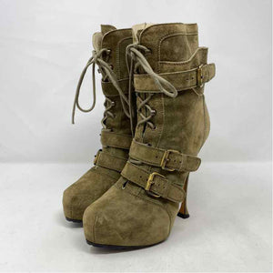 Pre-Owned Shoe Size 5.5 Brian Atwood Olive Booties