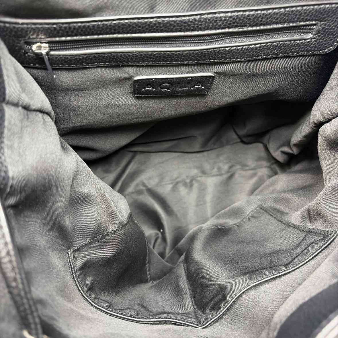 Pre-Owned Aqua Black Leather Handbag
