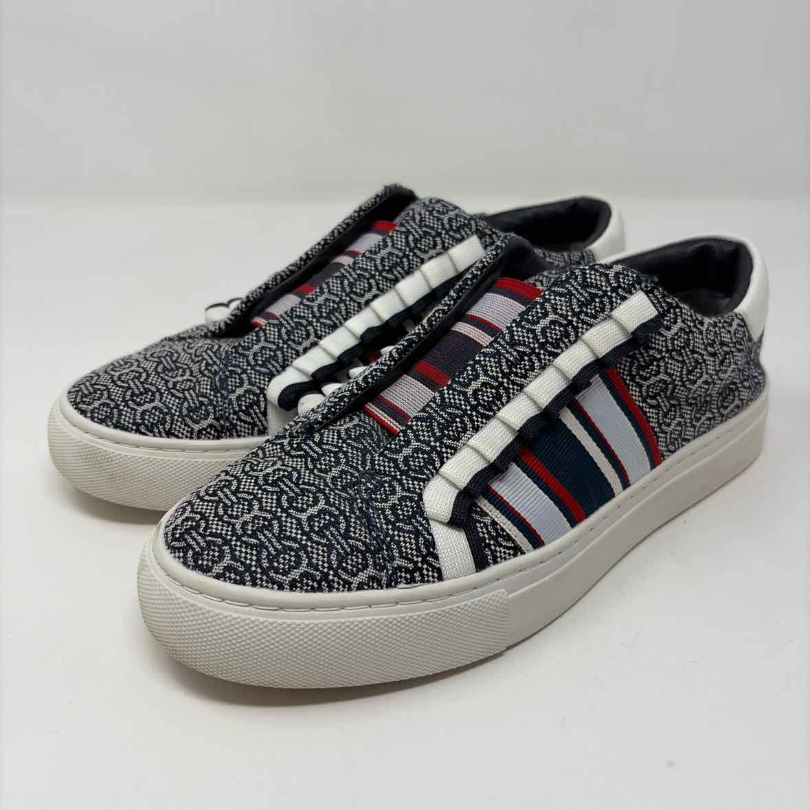 Pre-Owned Shoe Size 7 Tory Sport Navy Print Sneaker