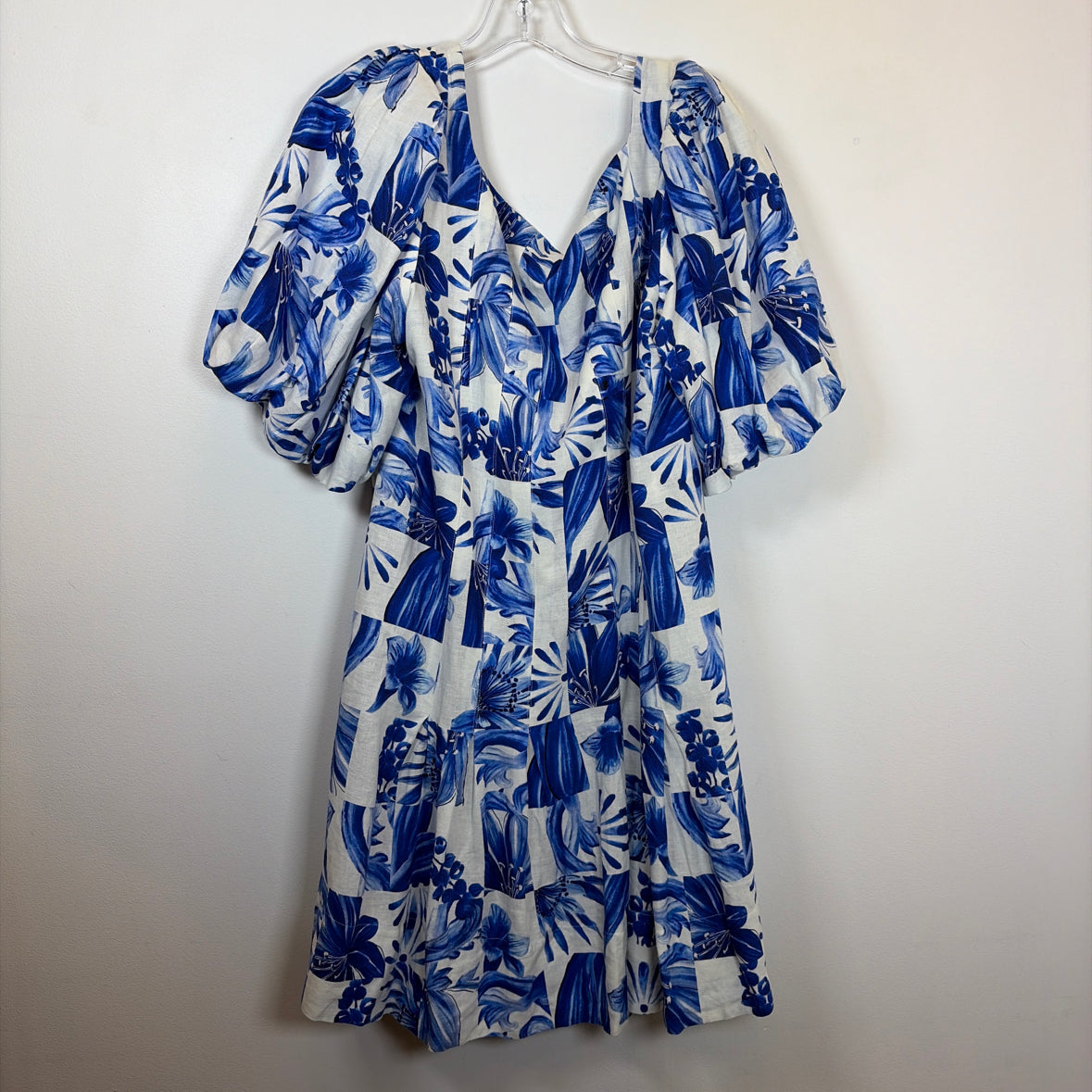 Pre-Owned Size XL Farm Rio Blue/White Casual Dress
