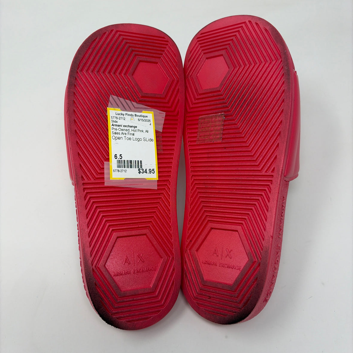 Pre-Owned Shoe Size 6.5 Armani exchange Hot Pink Slide