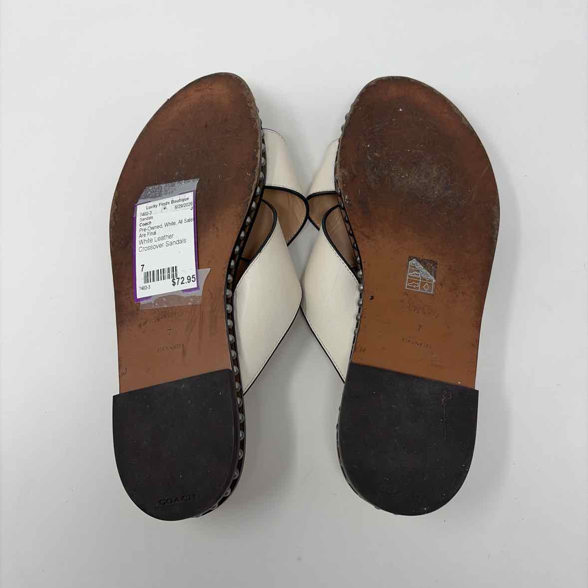 Pre-Owned Shoe Size 7 Coach White Sandals