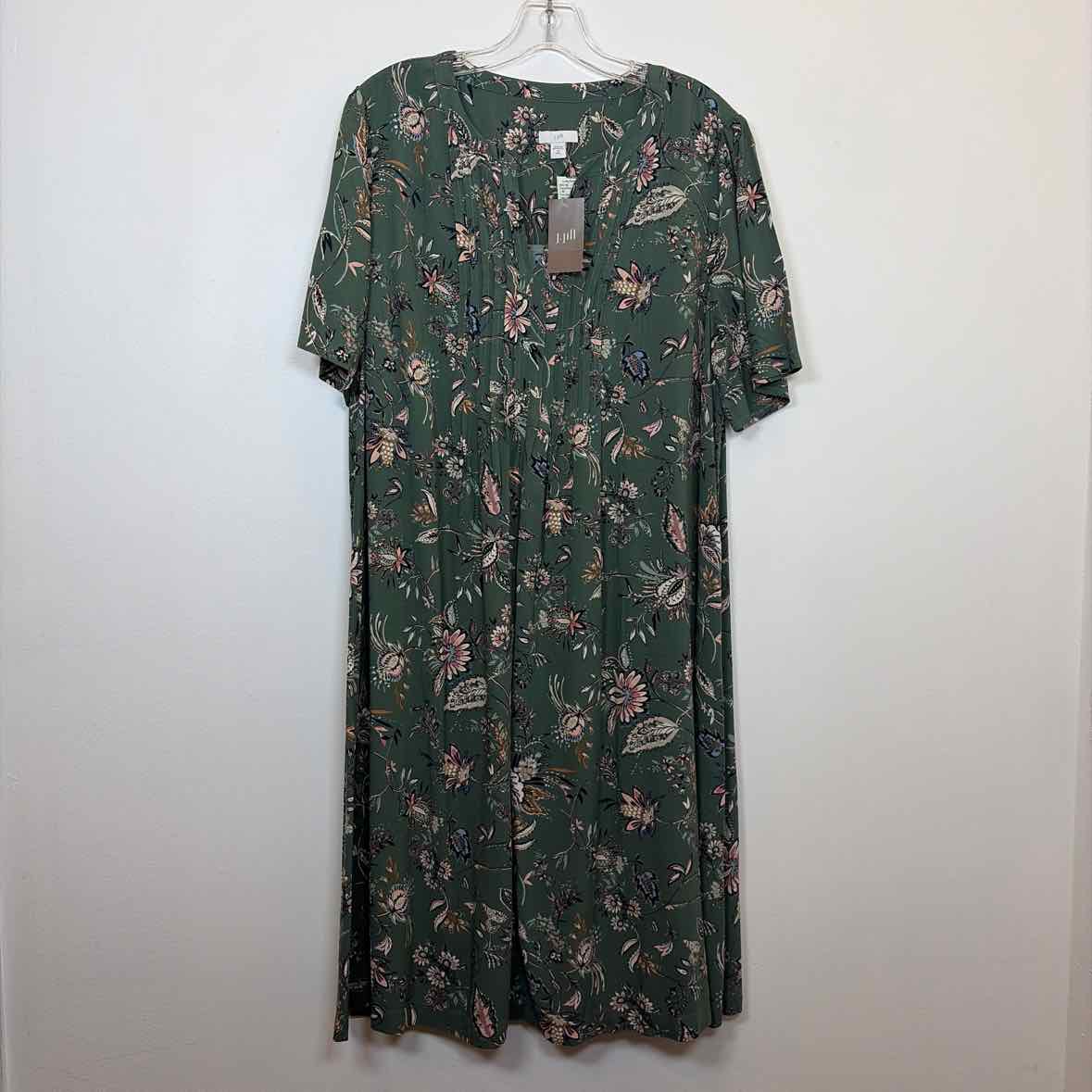 Pre-Owned Size M J Jill Green Multi Casual Dress