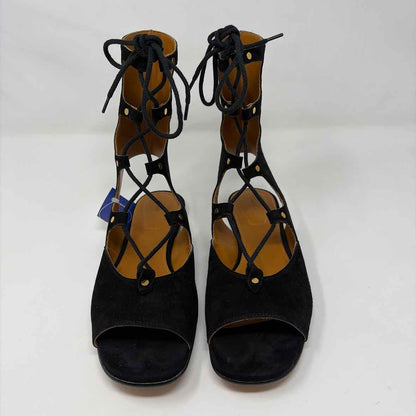 Pre-Owned Chloe Black Suede Shoe Size 10 Designer Shoes