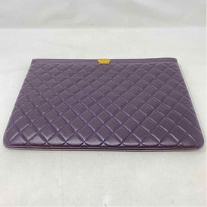 Pre-Owned Chanel Purple Leather Designer Handbag