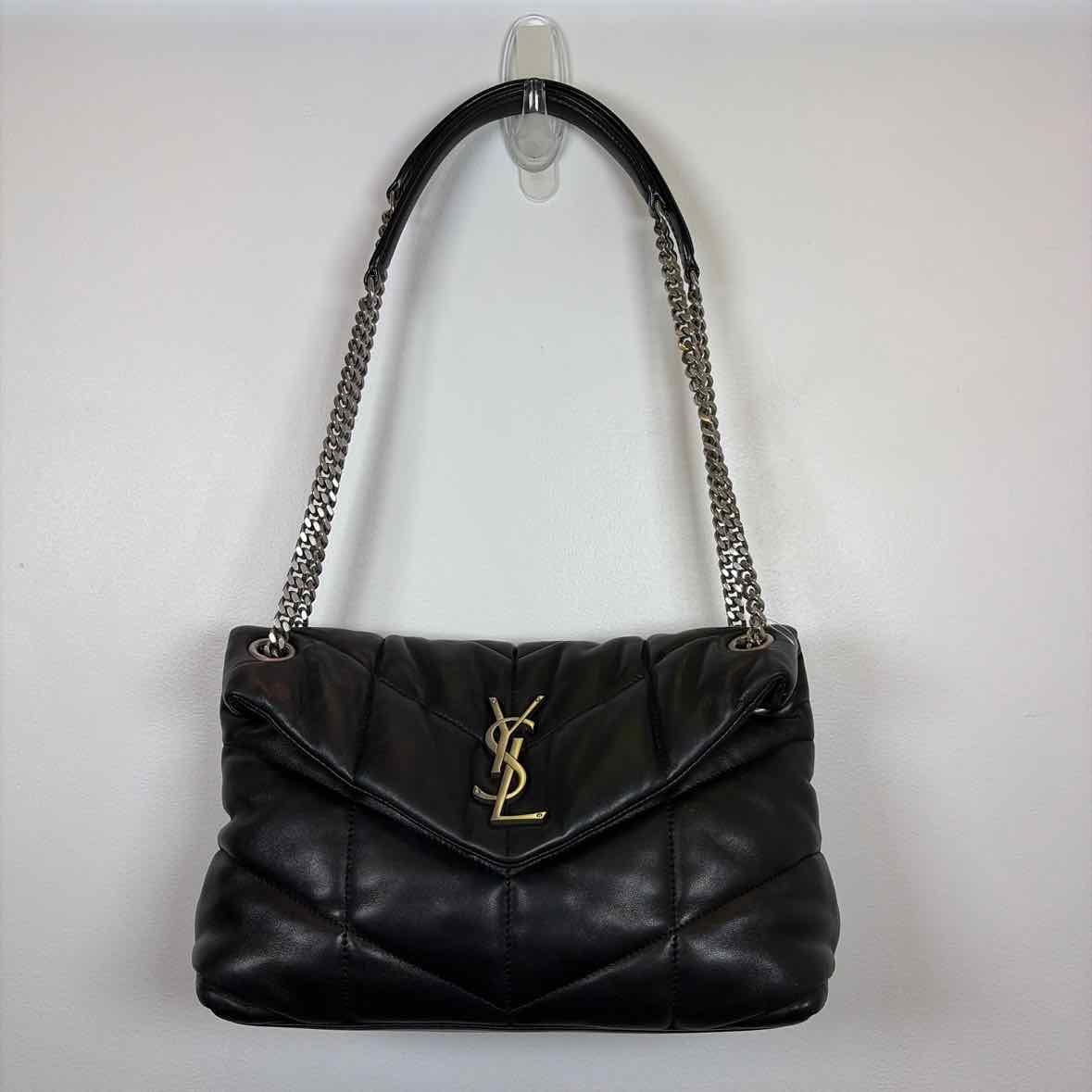 Pre-Owned Saint Laurent Black Leather Designer Handbag