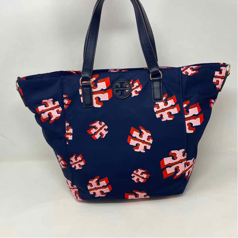 Pre-Owned Tory Burch Blue Multi Nylon Handbag
