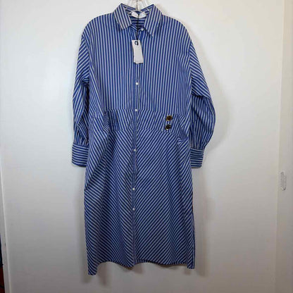 Pre-Owned Size 10/L Paisie blue stripe Casual Dress