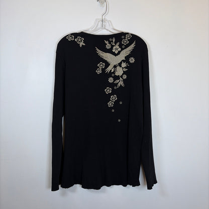 Pre-Owned Size L Johnny Was Black Top