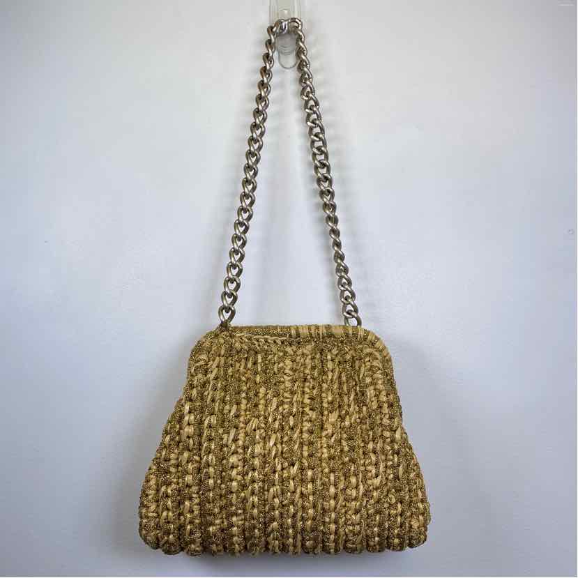 Pre-Owned Made in Italy Gold Fabric Handbag