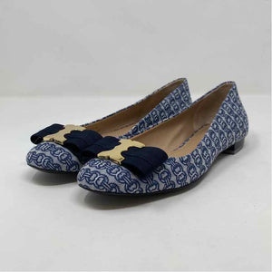 Pre-Owned Shoe Size 6.5 Tory Burch Navy Floral Flats